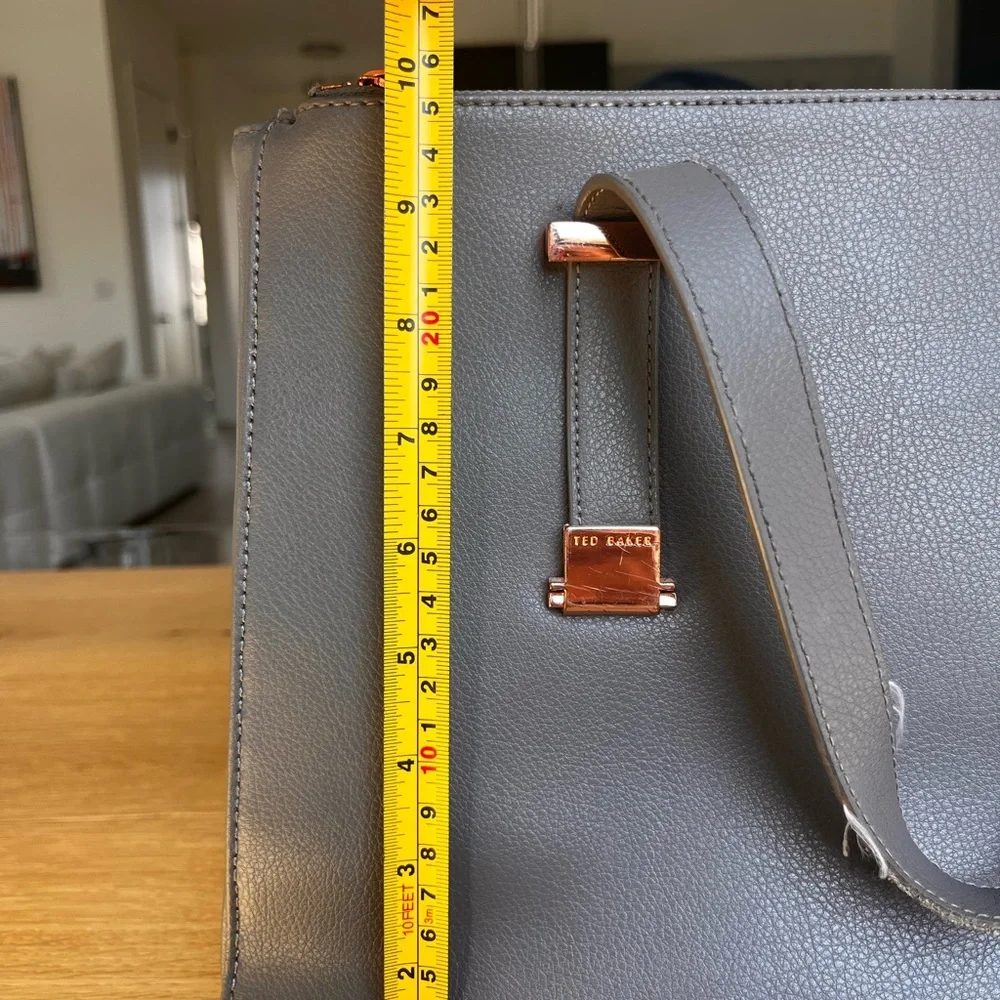 Ted Baker Charcoal Briefcase Bag with Rose Gold Hardware